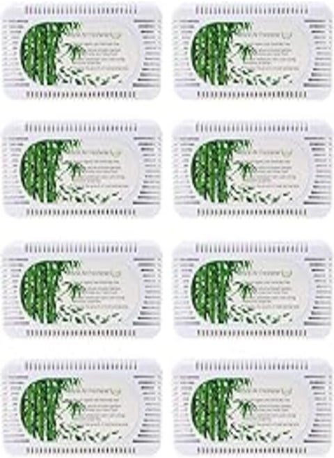 HanYun Fridge deodoriser and freshener | Reusable Activated Bamboo charcoal air purifying bag, freezer smell odour eliminator | Also for Fresh Fridge, Lunch Bag,Cool Box,Car odour absorber (8 Pack)