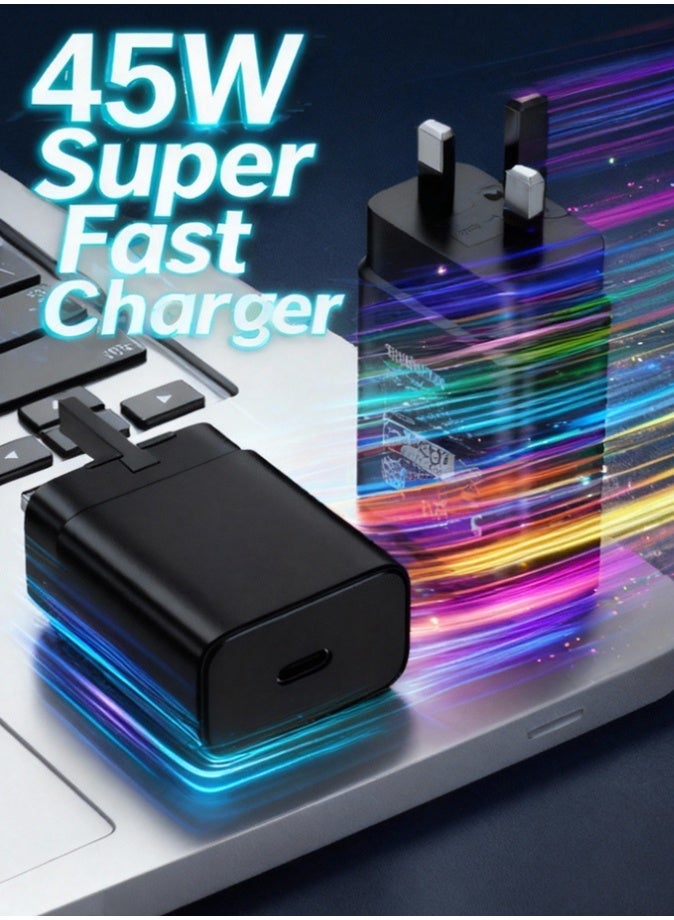 iMee Best original 45W Super-Fast Wall Charger UK Plug + 1m USB-C to USB-C Cable | Affordable PD Fast Charger for Samsung S23/S22/S21, Note Series, A Series, Google Pixel, iPad USB-C & All USB-C Devices - Image 3