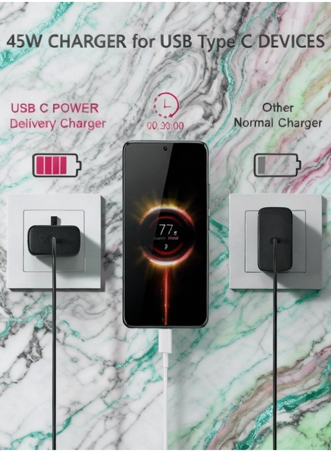 iMee Best original 45W Super-Fast Wall Charger UK Plug + 1m USB-C to USB-C Cable | Affordable PD Fast Charger for Samsung S23/S22/S21, Note Series, A Series, Google Pixel, iPad USB-C & All USB-C Devices - Image 5