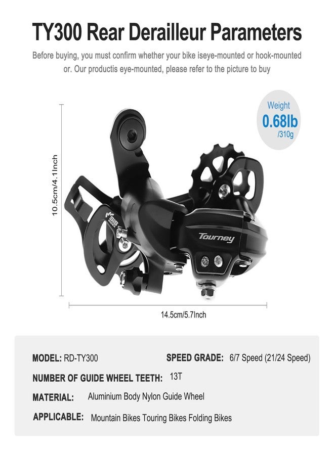 Relwears Tourney Rear Derailleur RD-TY300 6/7Speed Rear Derailleur Direct Mount for Mountain Bike Road Bike Snowmobile Trail Bike - Image 4