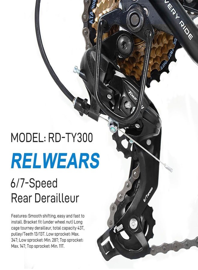 Relwears Tourney Rear Derailleur RD-TY300 6/7Speed Rear Derailleur Direct Mount for Mountain Bike Road Bike Snowmobile Trail Bike - Image 2
