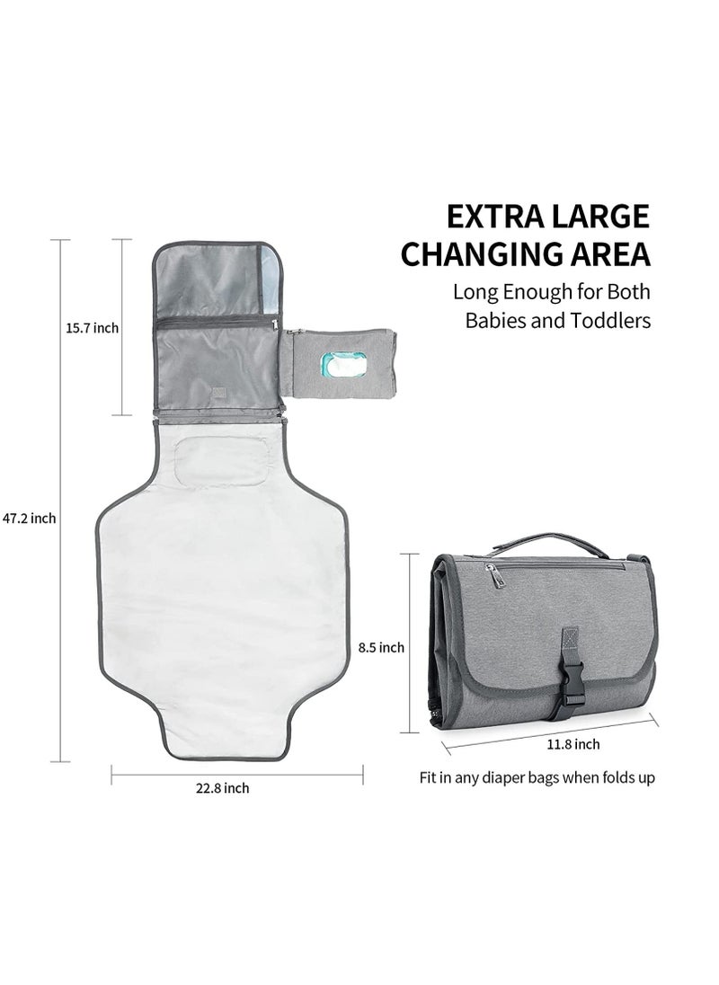 Baby Changing Pad Multifunctional Newborn Bag with Wipes Pocket Waterproof Portable Travel Infant Changing Diaper Mat Compact Diaper Changing Mat Kit for Mom Dad Baby Shower Gifts  - Image 2