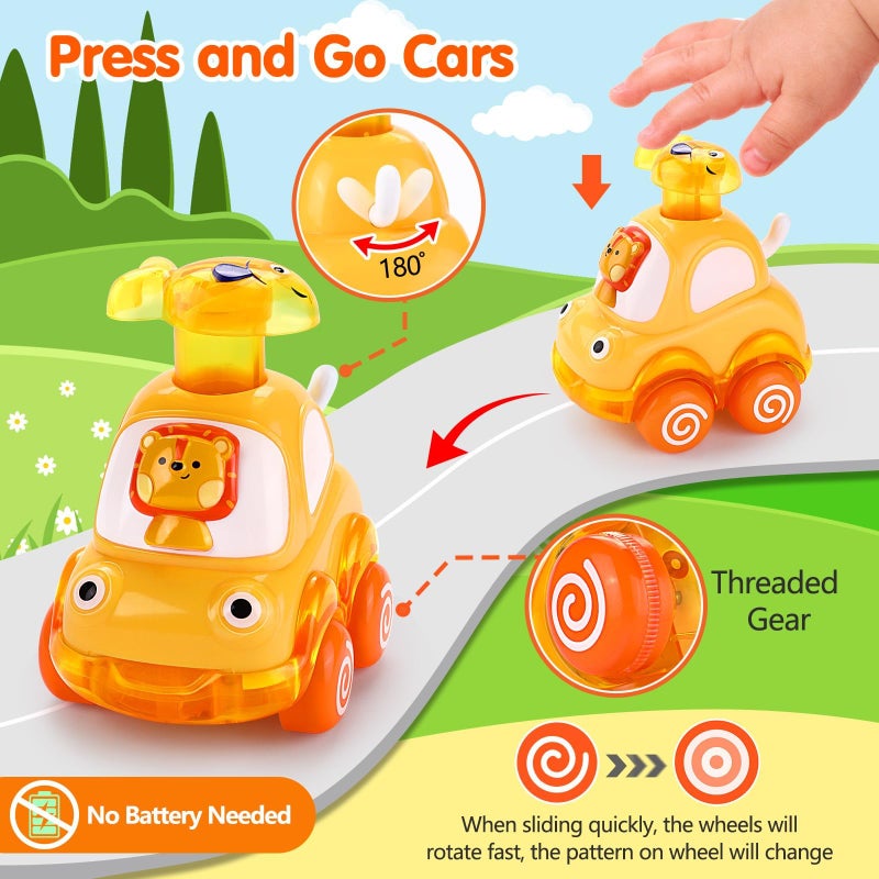Palmatte Cars Toys for 1 Year Old Boy Birthday Gift: Press and Go Toys Cars for Toddlers 1-3 Baby Toys 12-18 Months Toddler Toys Age 1-2 One Year Old Boy Toys First Birthday Gifts for 1-3 Year Old Boys Girls - Image 2
