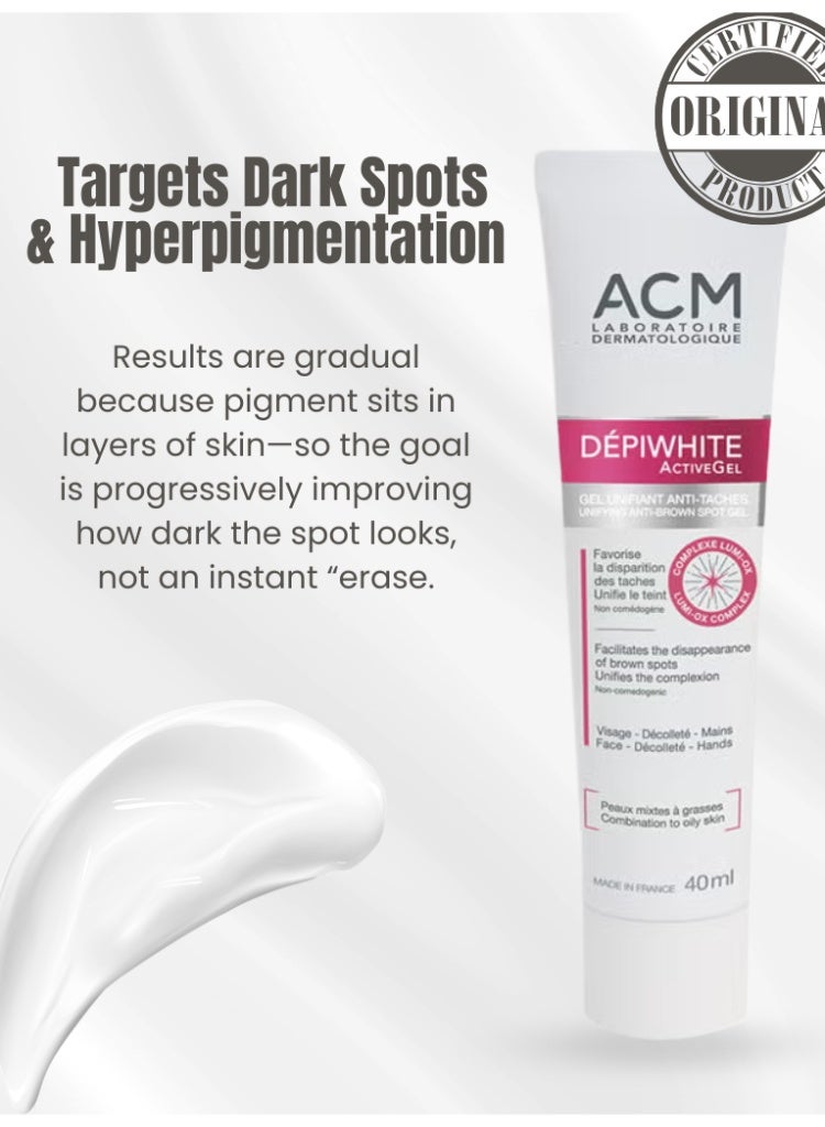 ACM Laboratoire dermatologique ACM Dépiwhite Active Gel – Targeted Dark Spot Corrector for Hyperpigmentation, Melasma-Look & Post-Acne Marks | Brightening Gel - Image 2