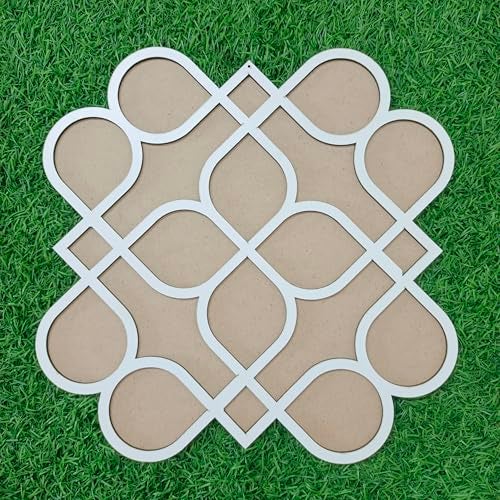 Picrazee Double Layer Rangoli Stencil Mat, Tool Kit, Rangoli for Diwali Decor, Reusable Island Portable, Diwali Decoration Item for Home Office (11.7 inch) (D5) - Image 1