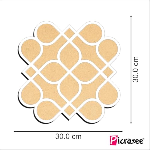 Picrazee Double Layer Rangoli Stencil Mat, Tool Kit, Rangoli for Diwali Decor, Reusable Island Portable, Diwali Decoration Item for Home Office (11.7 inch) (D5) - Image 4