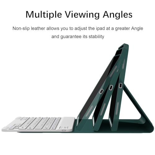 Divufus Keyboard Case for iPad 11th Generation (A16) 2025, for iPad 10th Generation 2022 [Magnetic Detachable Wireless Keyboard][Support 3 System] Folio Case with Pencil Holder, Dark Green - Image 4