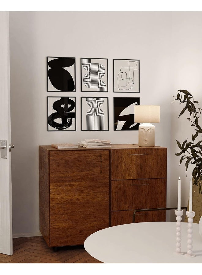 Home Trove Black Abstract Painting Aesthetic - Set Of 6, Modern Abstract, Black And Gray, One Line Abstract Art, Geometric Print, Minimalist Wall Art (8" X 10", Unframed) - Image 5
