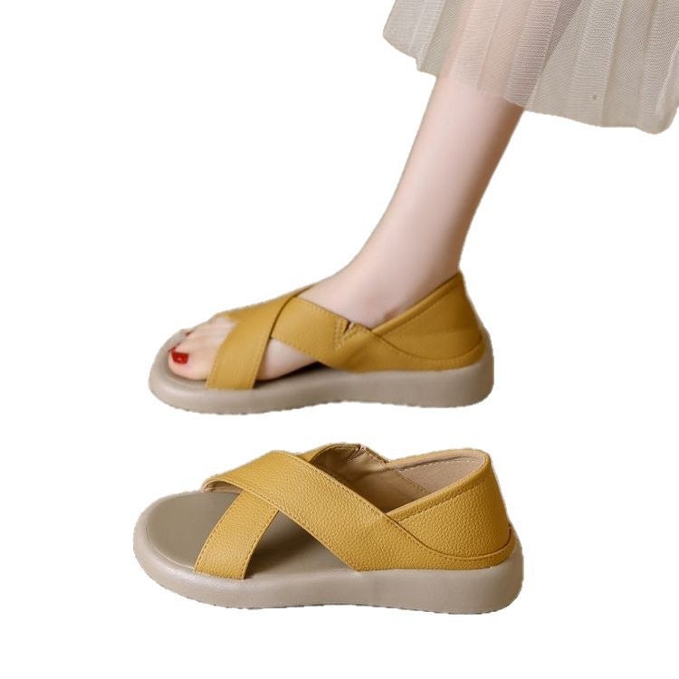 Women's Platform Sandals with Hook-and-Loop Closure, Soft Sole - Image 5