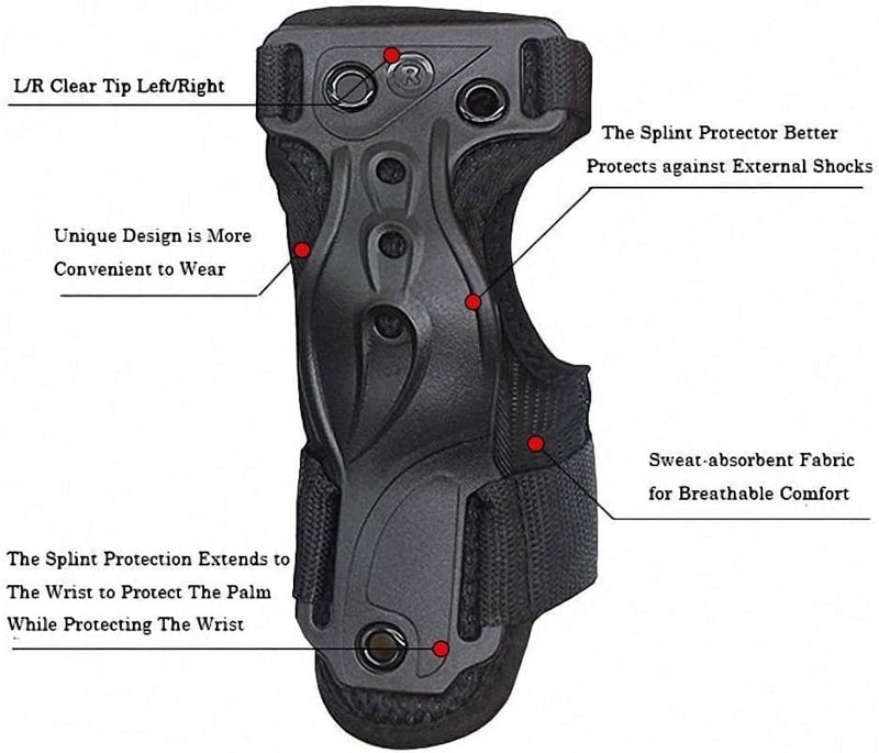 CTHOPER Skiing Gloves Roller Skating Wrist Palms Protective Gear Adjustable Gauntlets Wrist Guard Support for Snowboarding, Skateboard, Skating, Skiing (S) - Image 5