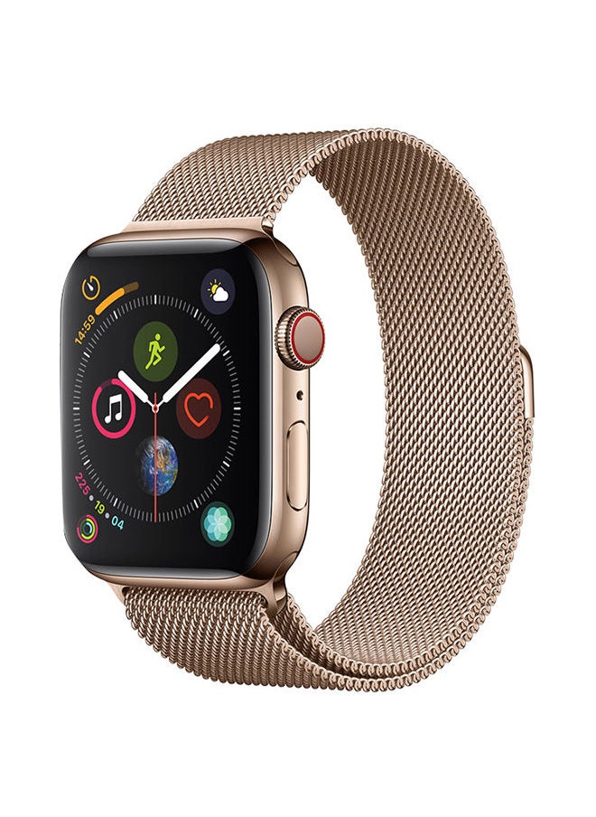 NIBEMINENT - Milanese Replacement Band For Apple Watch Series 5/4/3/2/1 44/42mm Light Gold - Image 1