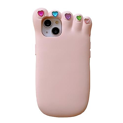 QoKcoahn Case for iPhone 133D Kawaii Phone Cases Funny Cute Cartoon Foot Nail EnhancementCover Soft Silicone Gel Drop Protection Case Women Girls for iPhone 13 - Image 1