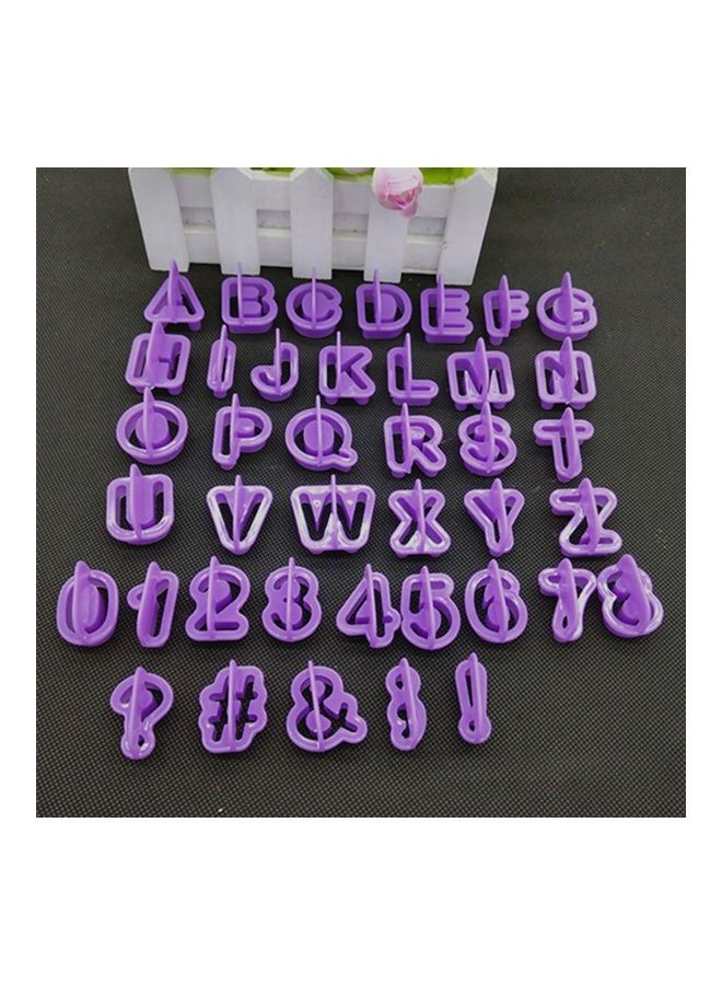 NIBEMINENT 40-Piece Uppercase Alphabets, Numbers, Symbols Cookie Cutter Cake Baking Molds Purple - Image 3