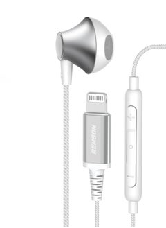 Remson [Apple MFi Certified] Remson Wired Mono Stereo Earphone MFi Lightning Connector Headphone/Earphone/Earbud Hi-Fi with In-Line Remote Compatible for iPhone 14 13 12 11 Pro Max iPhone XS Max – White  - Image 1