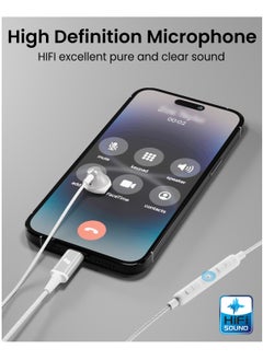 Remson [Apple MFi Certified] Remson Wired Mono Stereo Earphone MFi Lightning Connector Headphone/Earphone/Earbud Hi-Fi with In-Line Remote Compatible for iPhone 14 13 12 11 Pro Max iPhone XS Max – White  - Image 4