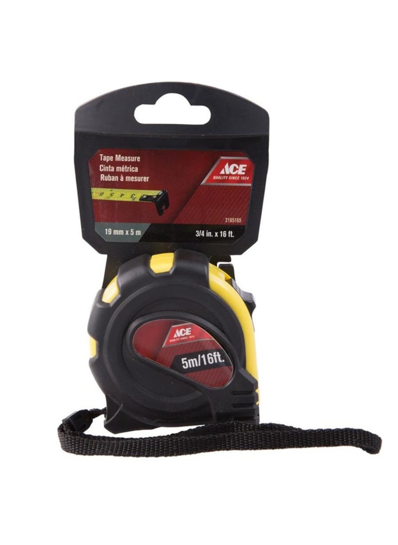 ACE - Rubber Grip Tape Measure 19mm x 5m Black And Yellow - Image 1