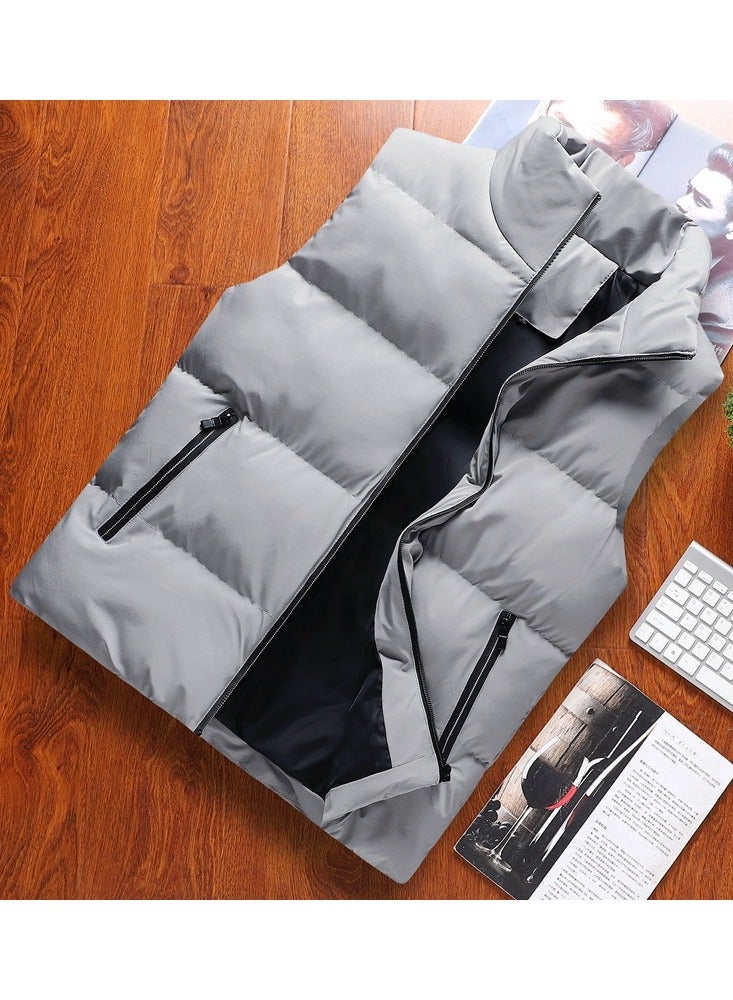 NIBEMINENT Lightweight Casual Down Jacket Winter Warm Vest black sleeveless jacket man without hood  - Image 1