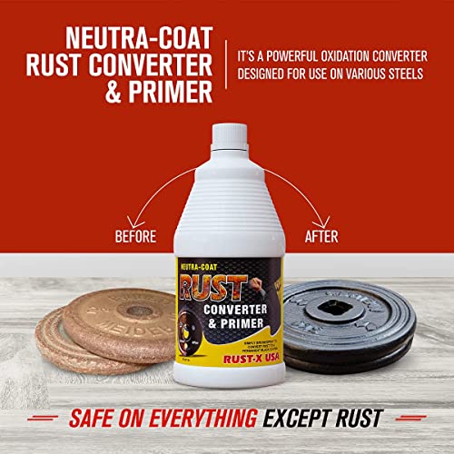 RUST-X Neutracoat Rust Converter Eco-Friendly Primer All-In-One |Ultimate One-Step Solution To Convert Rusted Metal Surfaces And Prevent Further Rusting 1 Ltr - Black - Image 3