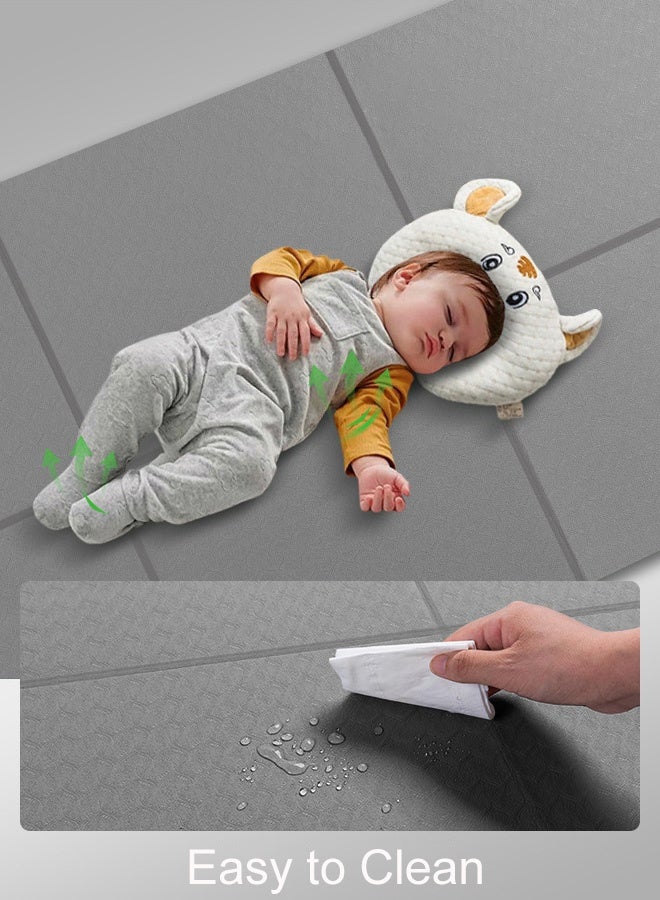 Hanayo 1 Pcs Yoga Mat Foldable Fitness Shaping Pad Portable Gym Home Body Training Mat Multi-Functional Travel Yoga Mat for Women Men Indoor Outdoor Exercise(Grey) - Image 4