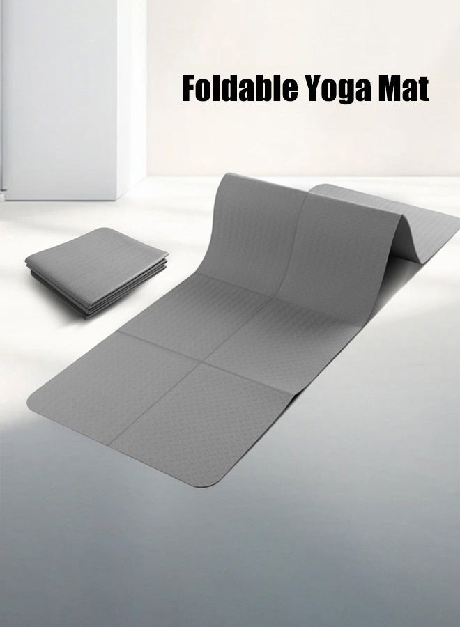 Hanayo 1 Pcs Yoga Mat Foldable Fitness Shaping Pad Portable Gym Home Body Training Mat Multi-Functional Travel Yoga Mat for Women Men Indoor Outdoor Exercise(Grey) - Image 2