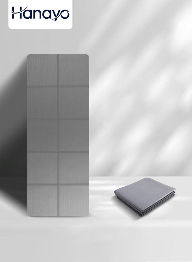 Hanayo 1 Pcs Yoga Mat Foldable Fitness Shaping Pad Portable Gym Home Body Training Mat Multi-Functional Travel Yoga Mat for Women Men Indoor Outdoor Exercise(Grey) - Image 1