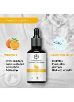 The Man Company 40% Vitamin C Face Serum With Hyaluronic Acid | Boosts Collagen | Glowing & Brightening Skin | Soft, Smooth & Supple | All Skin Types - 30Ml  - Image 2