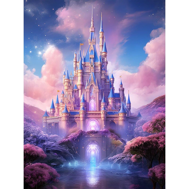Fountor Diamond Art Kits for Adults Beginners, DIY Castle Diamond Painting Kits Cartoon for Adults, Cartoon Castle Gem Art Kits for Gift Home Wall Decor 12x16 inch - Image 1