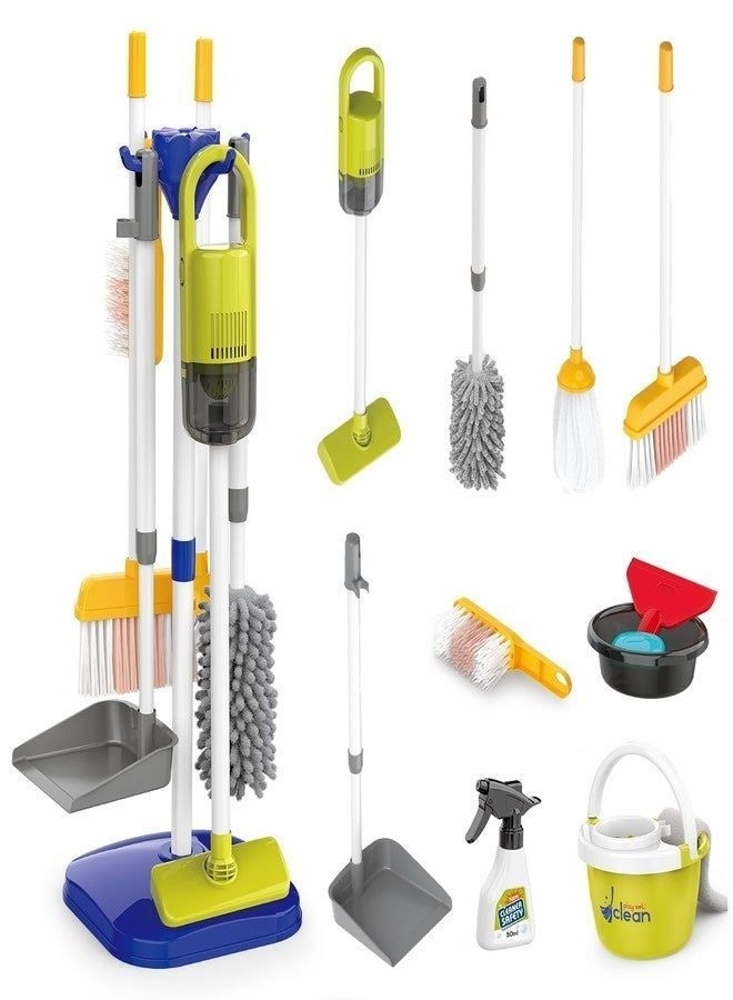 xppier Kids Cleaning Toys Set,22PCS Toddler Cleaning Toys with Broom and Dustpan Mop Set, 2in1 Vacuum That Really Works,Toddler Vacuum Cleaner, Pretend Play Cleaning Supplies for Boys Girls Age 3-8 (Blue) - Image 2