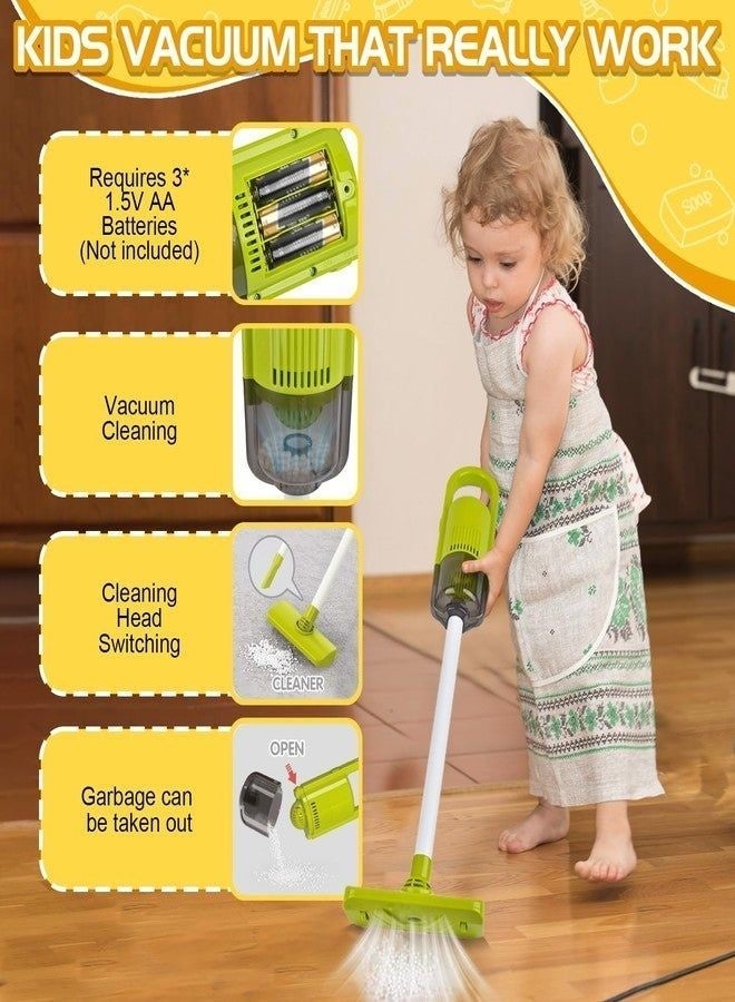 xppier Kids Cleaning Toys Set,22PCS Toddler Cleaning Toys with Broom and Dustpan Mop Set, 2in1 Vacuum That Really Works,Toddler Vacuum Cleaner, Pretend Play Cleaning Supplies for Boys Girls Age 3-8 (Blue) - Image 5