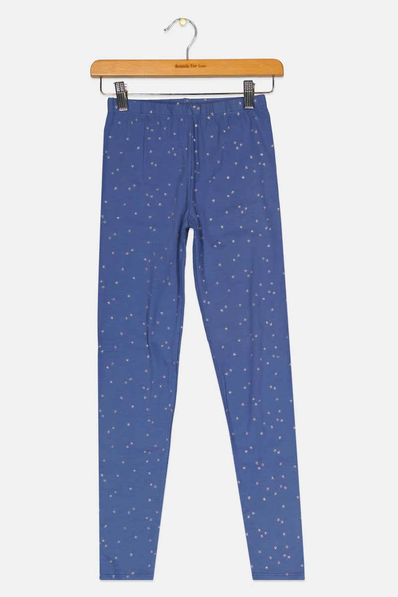 GAP Kids Girl Printed Pull On Leggings, Slate Blue - Image 2