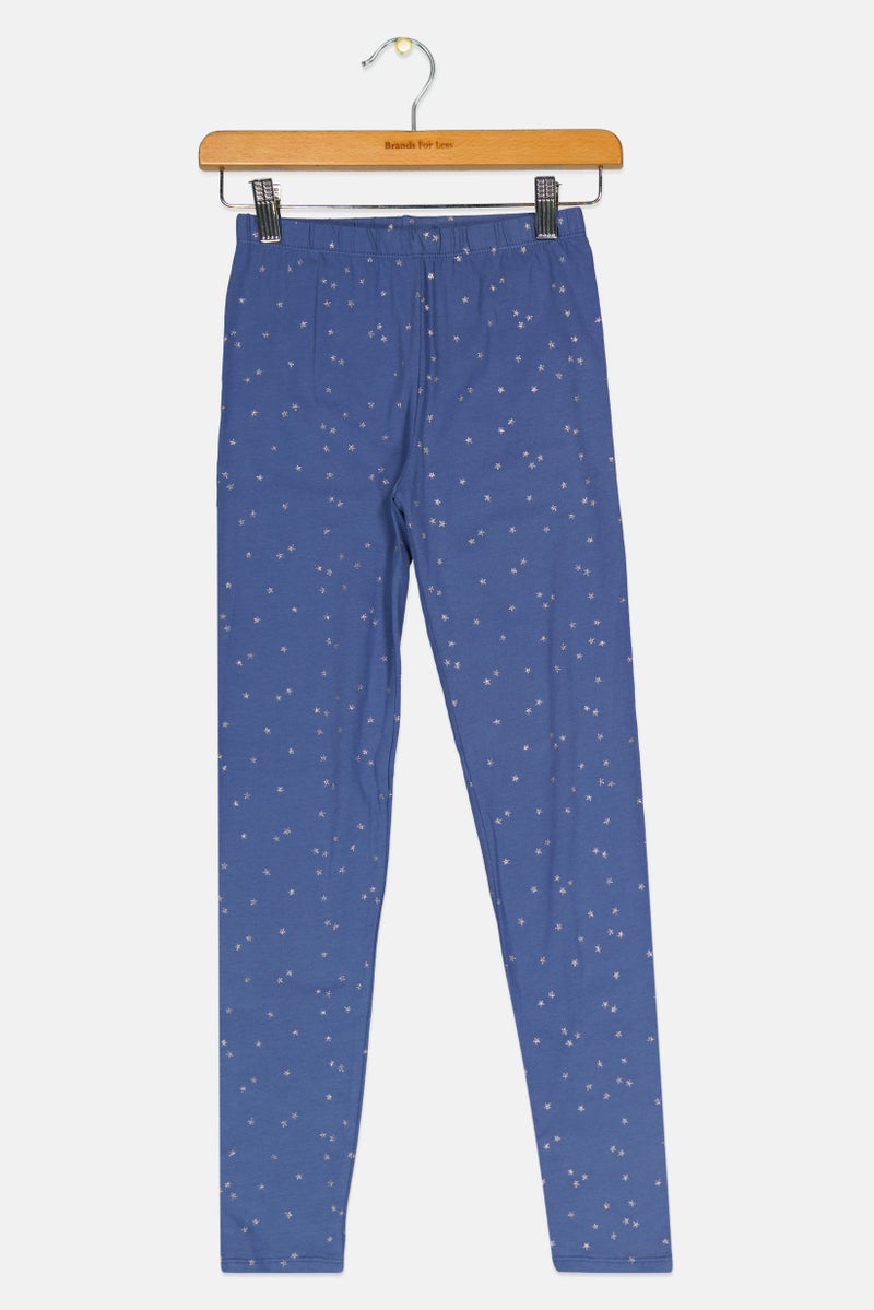 GAP Kids Girl Printed Pull On Leggings, Slate Blue - Image 1
