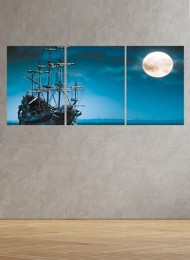 ماركتنا لوحة جدارية فنية لتزين الحائط بتصميم عصري، ثلاث قطع ،مقاس120X60سم - Image 1