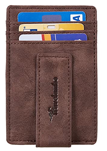 Travelambo Money Clip for Men Magnetic Front Pocket Wallet Slim Wallet Minimalist Card Holder RFID Blocking (Coffee) - Image 4