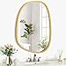Lzuso Irregular Wooden Framed Mirror for Wall Modern Asymmetrical Unique Hanging Mirror Artistic Unique Oval Shape Wall Mirror Decor Bathroom Vanity Bedroom Living Room Entryway Hallway Small - Image 2