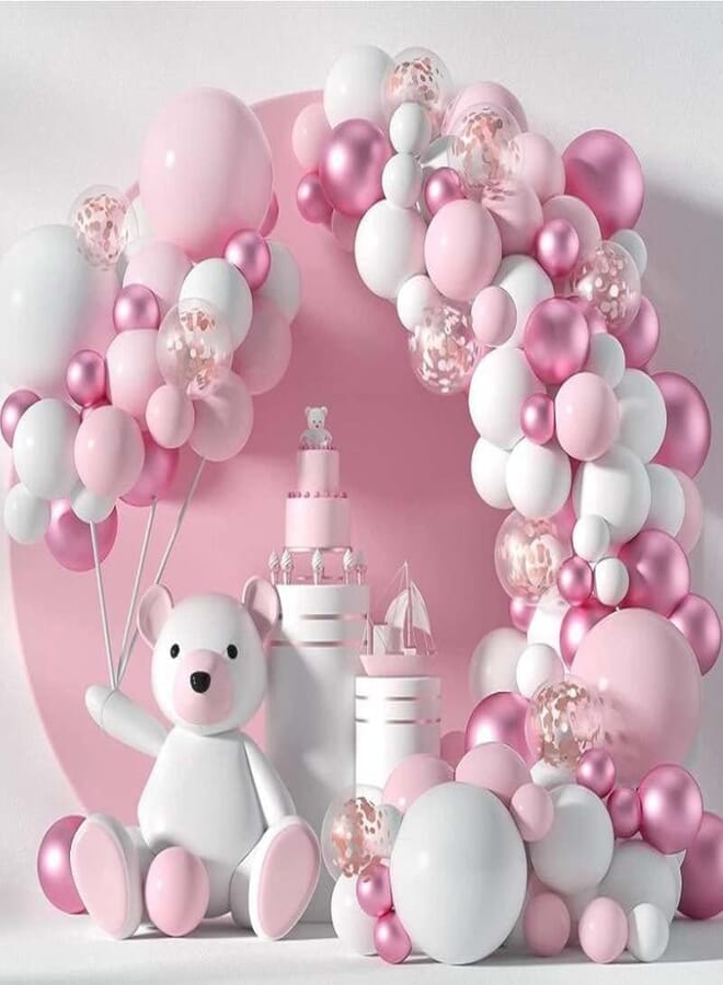 Pink White and Rose Gold Balloons Arch Garland Kit,Party Birthday Balloons Decoration Set for Bridal,Baby Shower, Wedding, Birthday, Graduation, Anniversary Party,108 Pack