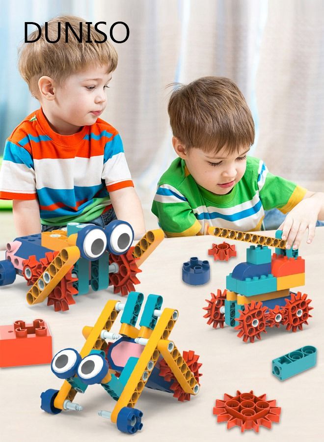 DUNISO 116 Pcs Building Blocks Kits Electric Building Block DIY STEM Toys Creativity Building Blocks Set Kids Toys Educational Construction Toys for Preschool Kids Boys and Girls - Image 2