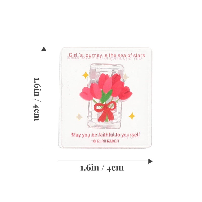 Colorful Transparent Tulip Acrylic Document Clamps 7Pcs Set For Office Home Use - Image 3