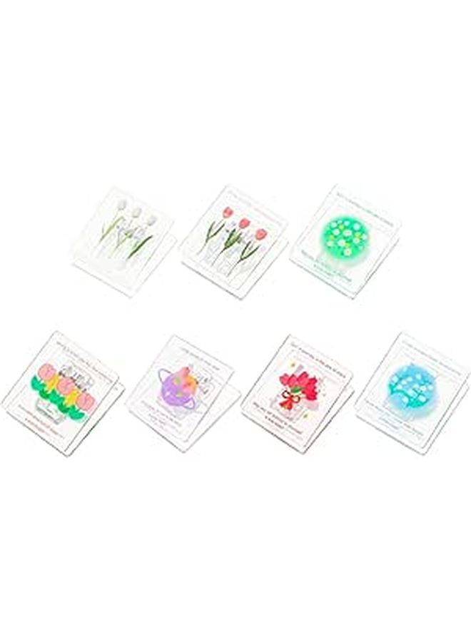 Colorful Transparent Tulip Acrylic Document Clamps 7Pcs Set For Office Home Use - Image 1