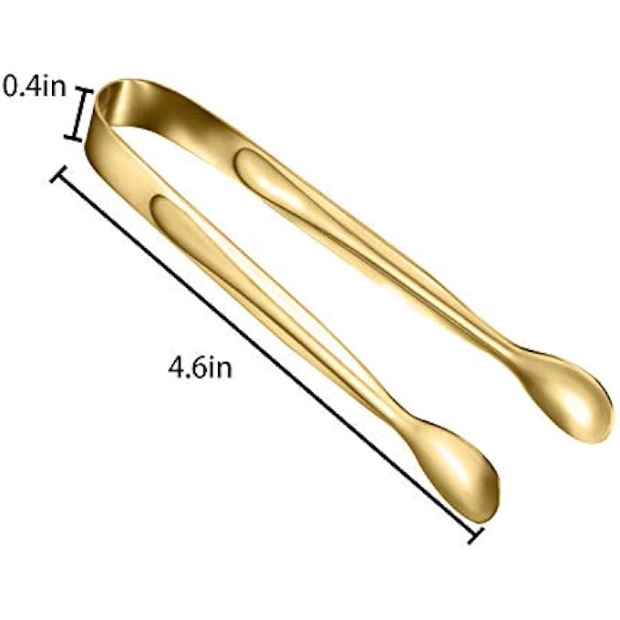 ميلالوكو عبوة من 12 ملقط ثلج صغير وملقط سكر وملقط مقبلات صغير من الفولاذ المقاوم للصدأ للحفلات والقهوة والشاي والنبيذ والمطبخ - Image 2