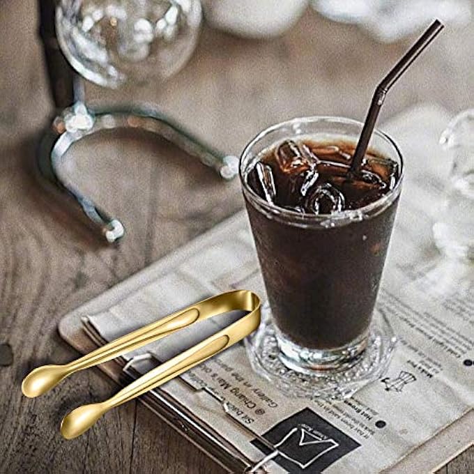 ميلالوكو عبوة من 12 ملقط ثلج صغير وملقط سكر وملقط مقبلات صغير من الفولاذ المقاوم للصدأ للحفلات والقهوة والشاي والنبيذ والمطبخ - Image 5