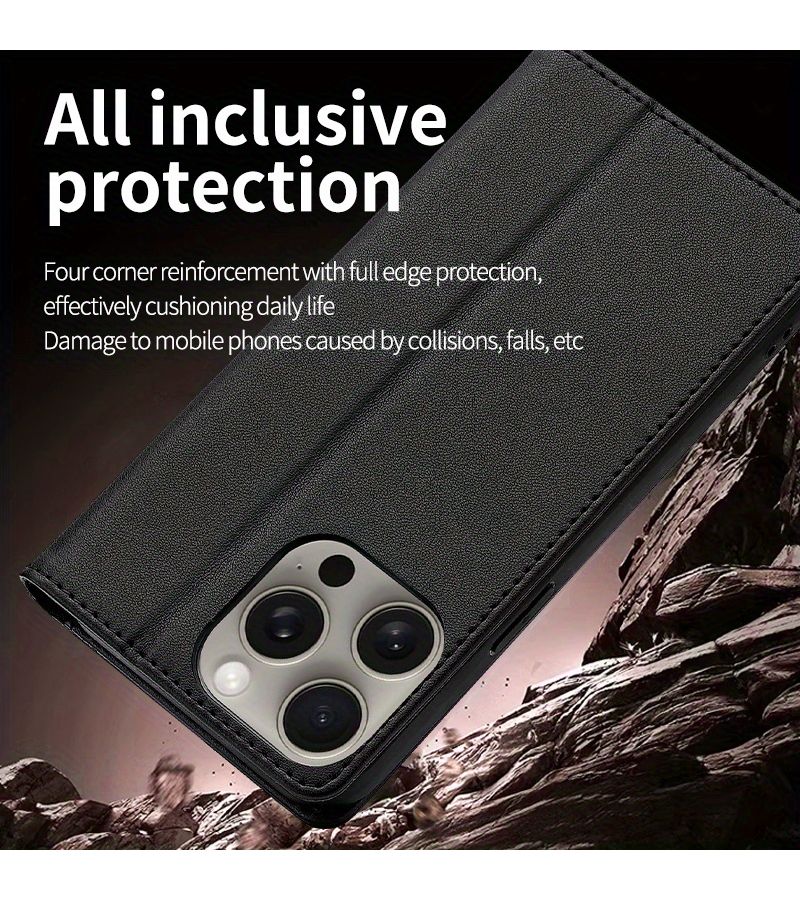 Purple Flip Stand Phone Case For Samsung S24 Plus Card Slot Wallet - Image 5