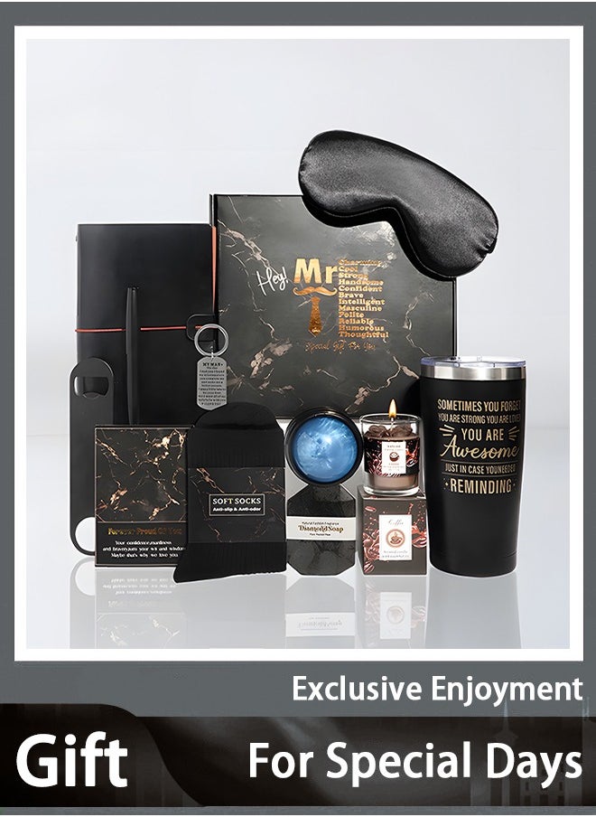 Arabest Birthday Gifts for Men,Man Gifts Basket Ideas Set for Him,Men's Birthday Gift Box Presents for Dad, Husband, Brother, Son, Boyfriend, Friend, Male, Coworker Retirement Gifts Father Birthday Gifts Box 