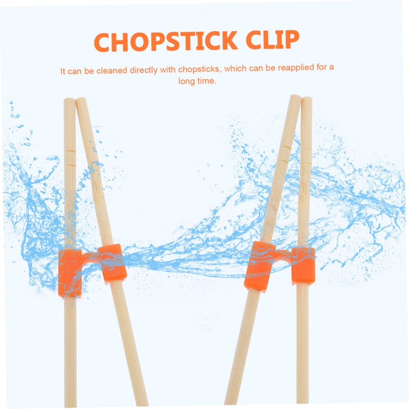 Orange Reusable Chopsticks Set 5 Pieces with Training Holder for Kids Boys and Girls - Image 5