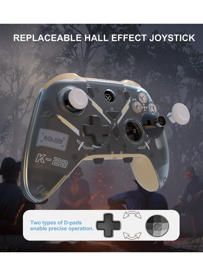 AOLION K20 Controllers & Joysticks,Bluetooth Controller with Hall Triggers,Hall Joysticks,RGB Light,for PC/Switch/iOS/Android with Charging Dock - Image 4