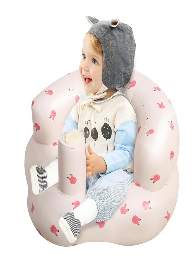 CartHome مقعد أريكة للأطفال، مقعد قابل للنفخ للأطفال، كرسي للأطفال، 50 × 45 × 30 سم، مناسب للأطفال من عمر 6 أشهر إلى 18 شهرًا، يدعم وضعية الجلوس ويساعد على التعلم واللعب، ويحمي العمود الفقري (على شكل أرنب). - Image 1