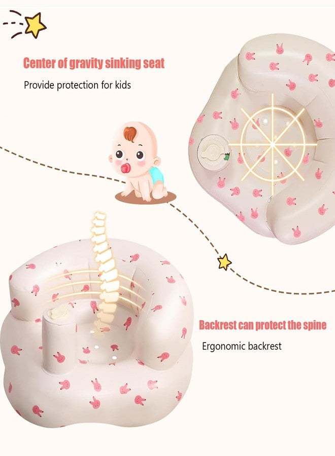 CartHome مقعد أريكة للأطفال، مقعد قابل للنفخ للأطفال، كرسي للأطفال، 50 × 45 × 30 سم، مناسب للأطفال من عمر 6 أشهر إلى 18 شهرًا، يدعم وضعية الجلوس ويساعد على التعلم واللعب، ويحمي العمود الفقري (على شكل أرنب). - Image 5
