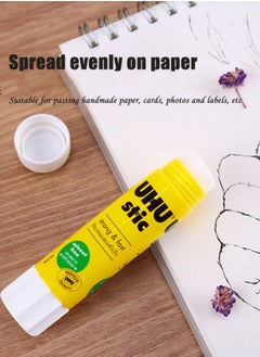 UHU Solid Glue Stick 8.2g, 2 Packs, Safe and Environmentally Friendly Water-Soluble Formula, Suitable for Office Strong Adhesive, Transparent Color  - Image 3
