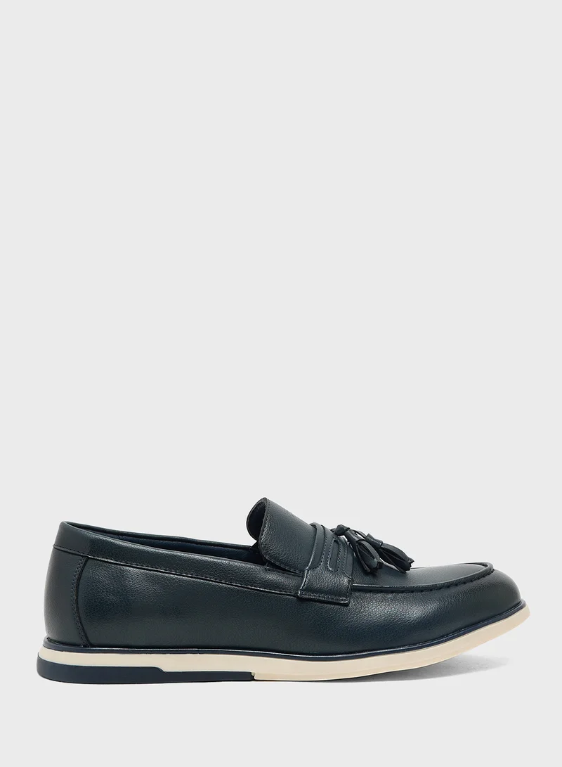 Robert Wood Tassel Detail Smart Casual Slip Ons