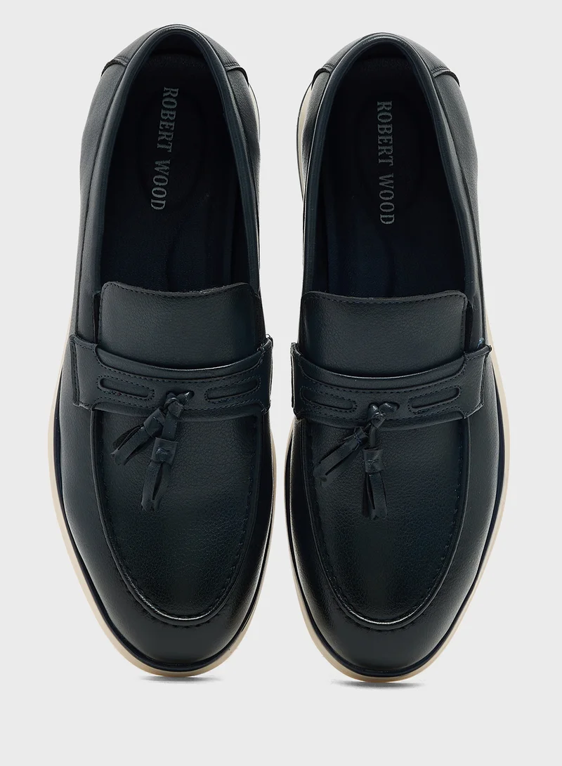 Robert Wood Tassel Detail Smart Casual Slip Ons