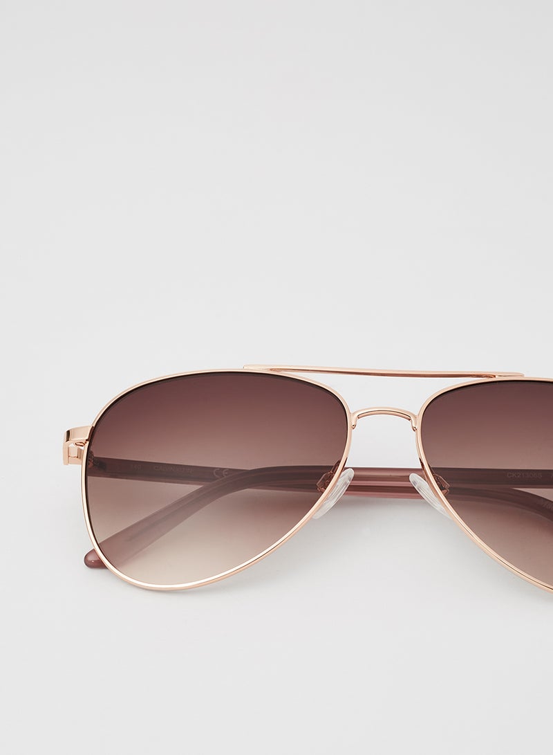 CALVIN KLEIN Unisex Full-Rim Metal Aviator Sunglasses - Lens Size: 58 mm - Image 4